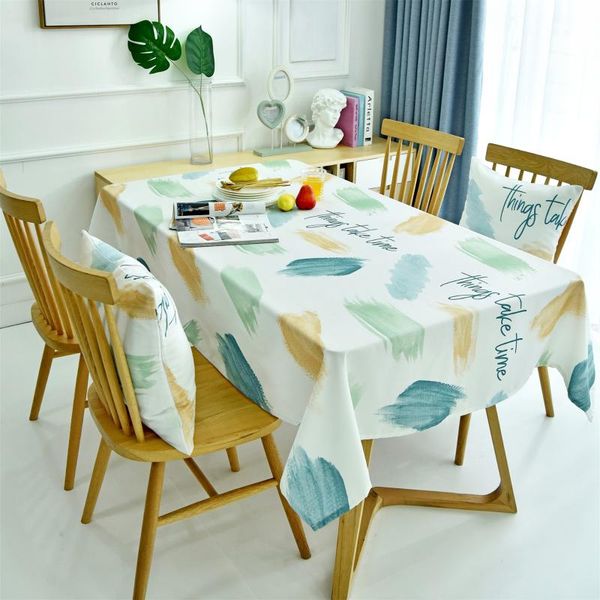 

table cloth nordic style waterproof and oil-proof tablecloth fabric rectangular desk home el mat nappe de