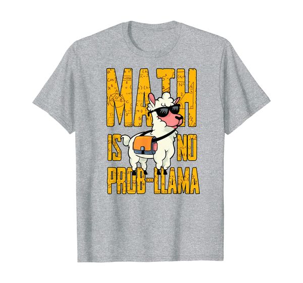 

math shirts for kids: math is no prob-llama t-shirt, White;black