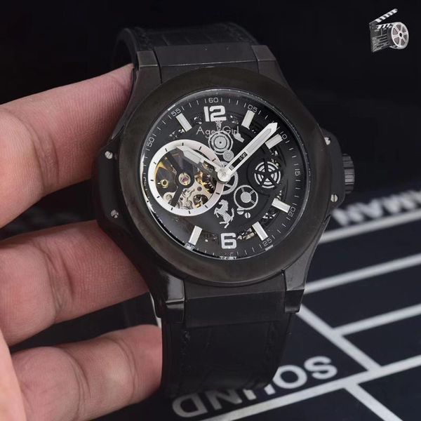 

wristwatches luxury men silver black rose gold grey titanium leather automatic mechanical sapphire tourbillion watches, Slivery;brown