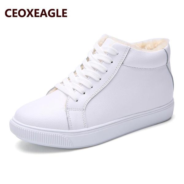 

boots women warming shoes split leather outdoor black white winter feather casual female snow fur footwear zapotos mujer