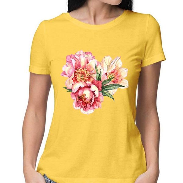 

pop art style women's t-shirts streetwear casual flower fashion clothes for women elegant hip hop design plus size harajuku, White
