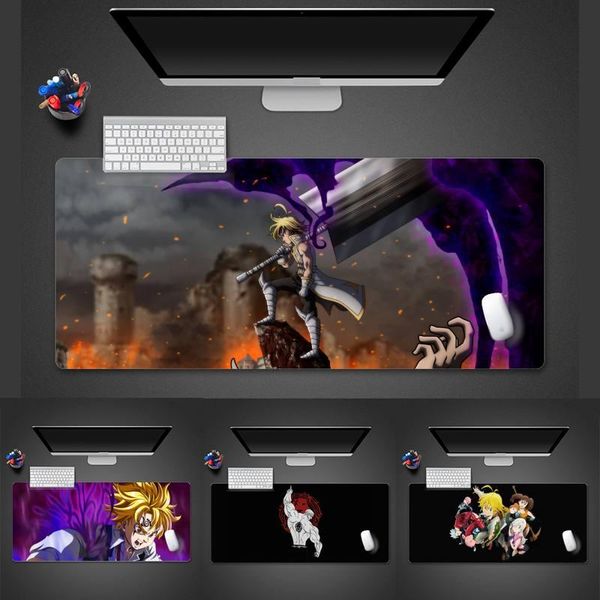 

mouse pads & wrist rests the seven deadly sins anime customized gaming mousepads desk table gamer office large mat pad x xl non-slip laptop