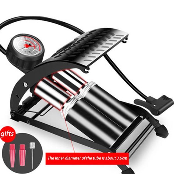 

foot pump high pressure portable accessory accurate with gauge steel motorcycle inflator car cycling non slip for bicycle tire