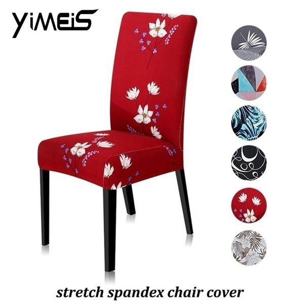 

chair covers leaf printed dining universal size stretch spandex protector slipcovers for el wedding party banquet