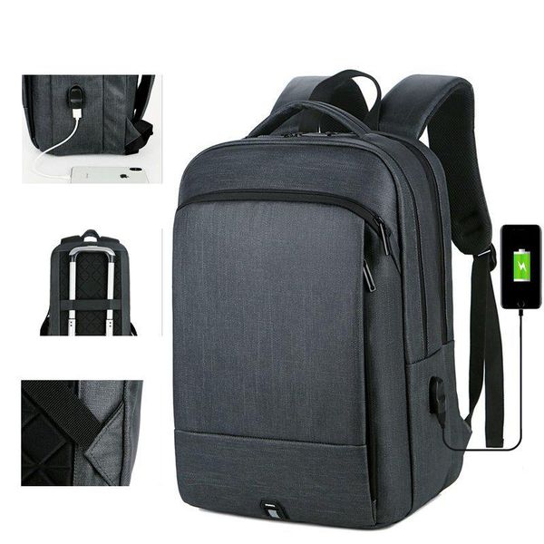 

2021 men's business backpack usb rechargeable waterproof lapbag multifunctional large capacity casual male bagpack