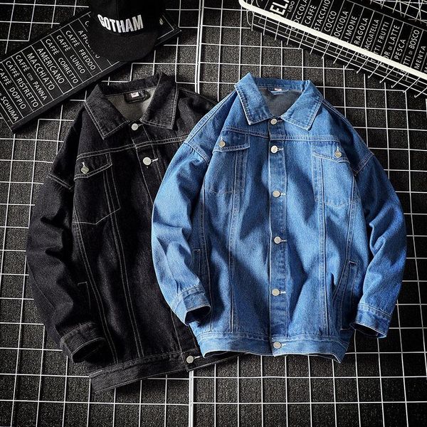 

men denim jacket fashion jean jacket man spring autumn casual coats, Black;brown