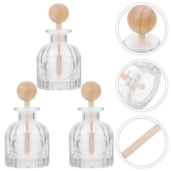 

storage bottles & jars 3pcs glass diffuser essential oil containers