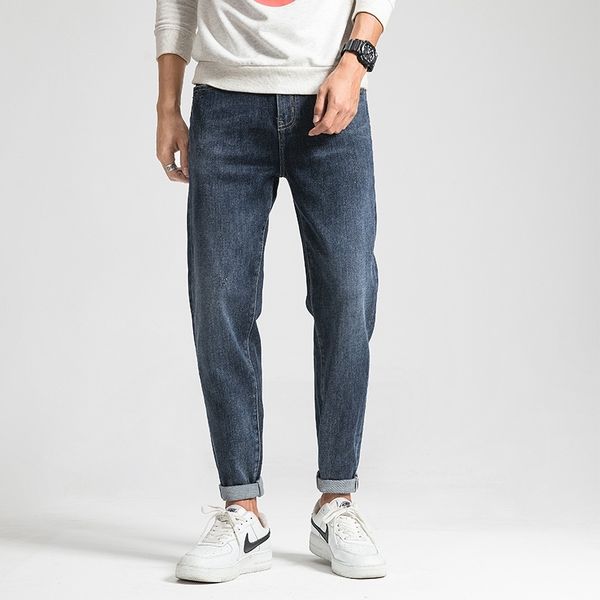 

new fashion brand jeans men's harlan casual pants trend elastic comfortable spring and summer slim nine point, White;black