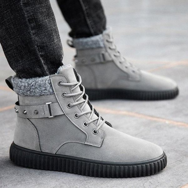 

winter new boots mens comfortable warm desert boots fashion tactical ankle strap mens snow g3 i6q3#, Black