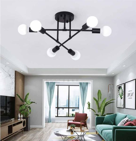 

ceiling lights 6head led lamp nordic creative personality living room post modern iron bedroom study light home decoration