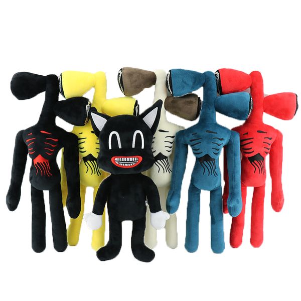 

37cm anime siren head plush toy cartoon sirenhead stuffed animals doll horror black cat peluches toys for kid christmas gifts