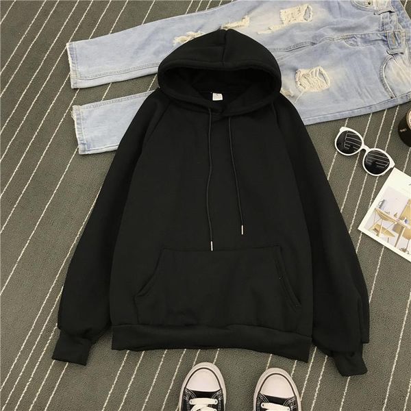 

women's hoodies & sweatshirts women pink gown with a hood ladies long sleeve casual hooded pullover clothes sweatshirt, Black