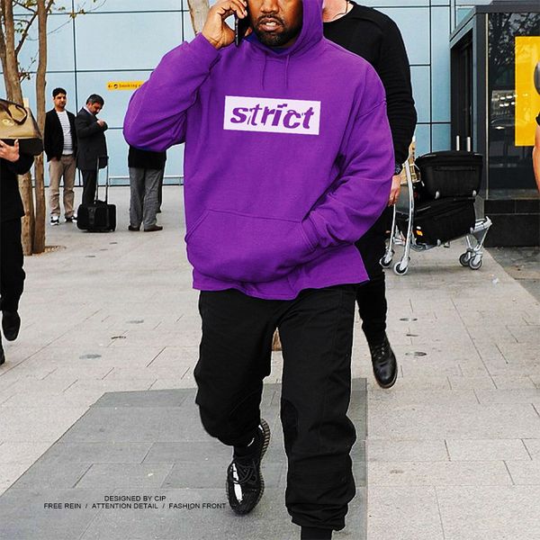 

2021 spring new men's and women's kanye same hooded sweater cotton printing pullover loose, Black