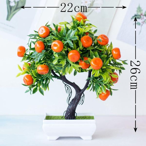 

1 pcs simulation fake potted bonsai fruit tree artificial plant desk home decor orange pgraphy props
