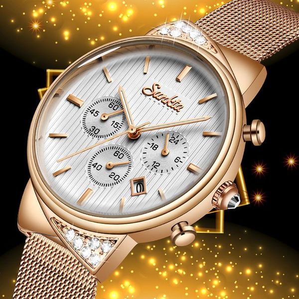 

wristwatches sunkta luxury women watches magnetic female clock quartz wristwatch fashion ladies watch relogio feminino, Slivery;brown