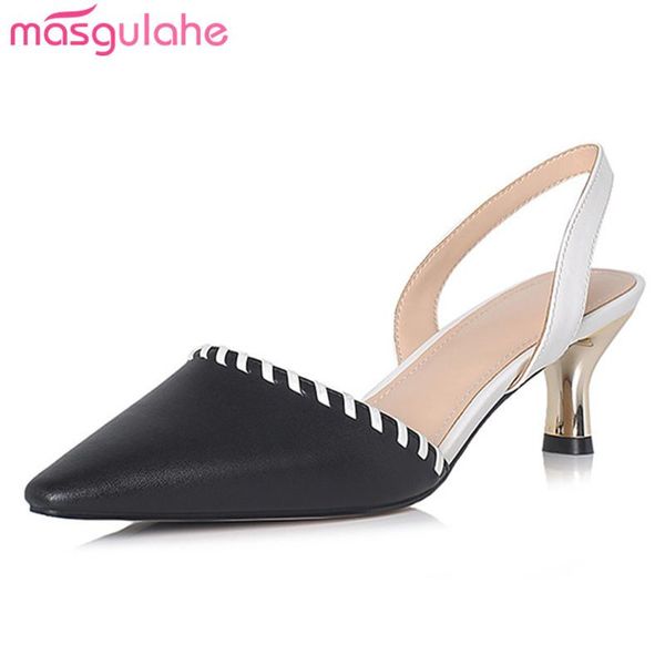 

dress shoes masgulahe 2021 est summer shallow high heels fashion simple women pumps mixed colors party, Black