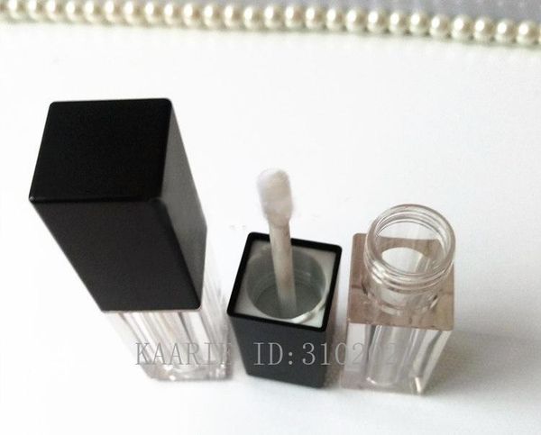 

storage bottles & jars 10pcs 5ml empty square lip gloss tubes transparent tube lipstick mini sample cosmetic container with black/white