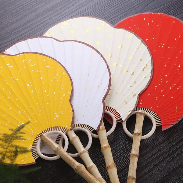 

party favor hand-painted japanese paper group fan blank with begon-shaped calligraphy painting chinese folding birthday gift