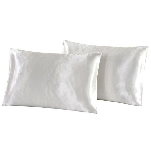 

2Ã soft mulberry silk pillow case solid color pillowcase cover chair seat decor