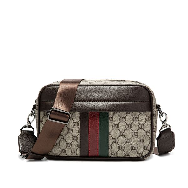 

2021 new men messenger crossbody shoulder bag luxury designer gxd letters printed leather casual business handbag purse