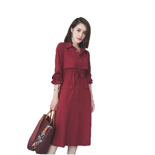 

casual dresses 2021 spring favorite micro fat mm large size loose women's belly tummy ageing long sleeve dress w225, Black;gray