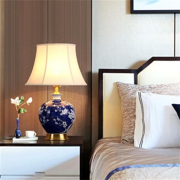 

table lamps sarok led lamp ceramic copper luxury desk light fabric bedside decorative for home dining room bed office