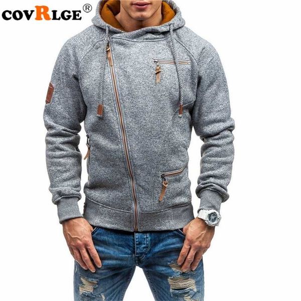 

covrlge hoodies men autumn casual solid zipper long sleeve hoodie sweatshirt outwear sudaderas para hombre mww151 211014, Black