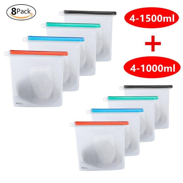 

food savers & storage containers 1000ml 1500ml silicone bag airtight seal reusable fresh-keeping for sandwich snack bags