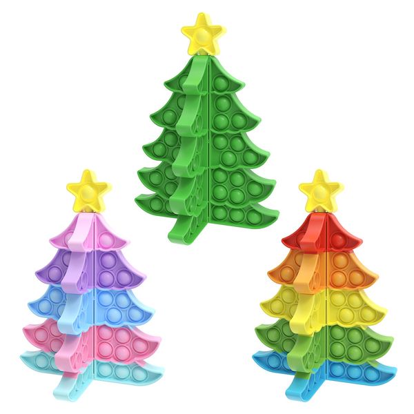 

decompression fidget toys christmas tree puzzle push bubble children stress relief squeeze toy antistress soft squishy kids-toys gifts