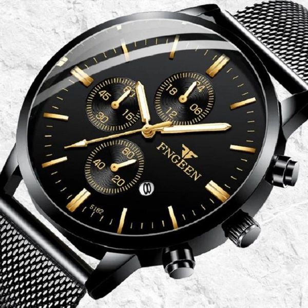 

wristwatches men 's wrist watch mesh strap casual quartz watches male date luminous relogios masculinos stainless steel top, Slivery;brown