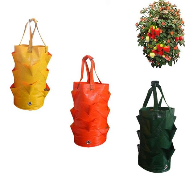 

garden outdoor planting grow bag strawberry vertical flower pouch root breathable vegetable round reusable pot planter bag