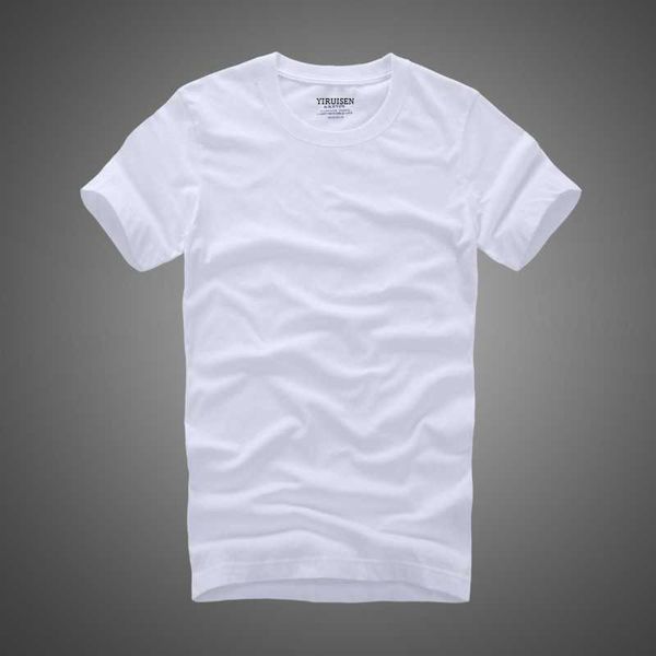 

men tshirt 100% cotton solid color o-neck short sleeve t shirt male 210623, White;black