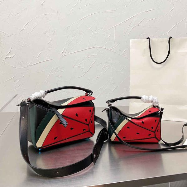 

women shoulder bag 2021 summer and autumn new style crossbody bags geometric patchwork ladies handbags watermelon kiwifruit passion fruit hi