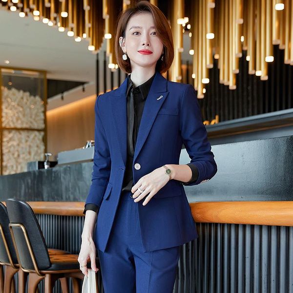 

women's two piece pants formal professional women business suits ol styles pantsuits with and jackets coat for ladies office blazers se, White
