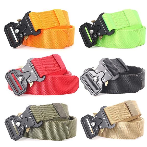 

belts 2021 fashion nylon belt women men military tactical army metal buckle adjustable jeans, Black;brown