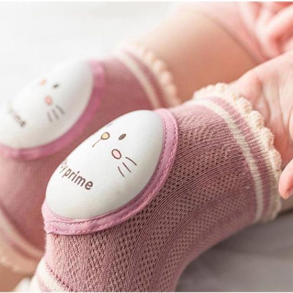 

pairs infant crawling elbow cushion toddler anti-fall knitted knee pads protector baby safety kneepad leg warmer girls boys socks, Pink;yellow