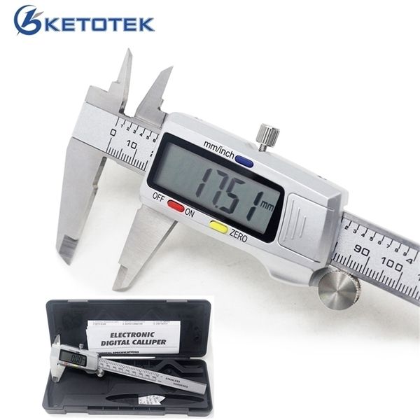 Металлический суппорт 150 мм 6-дюймовый ЖК-цифровой Electronic Electronic Memore Microometer Microometer измерительный инструмент 210922