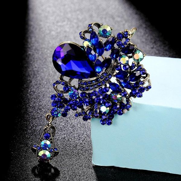 

pins, brooches zlxgirl antique gold vintage flower brooch jewelry for wedding women's hijab accessory gift women kid bag clothes, Gray