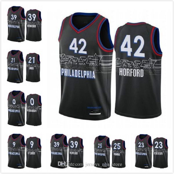

jersey men joel embiid ben simmons allen iverson dwight 39 howard 2021 swingman city basketball jerseys icon edition, Black;red