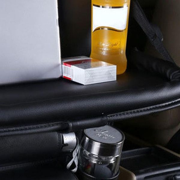 

car organizer multi-function pallet type seat back folding leather bag