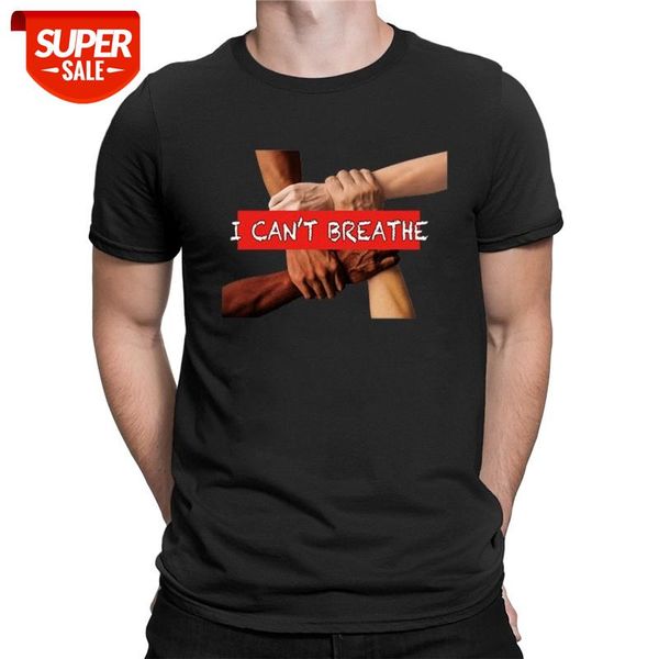 

i can't breathe graphic print t shirtmen short sleeve o neck loose cotton tshirt new arrival men clothing plus size 10 colour #591v, White;black