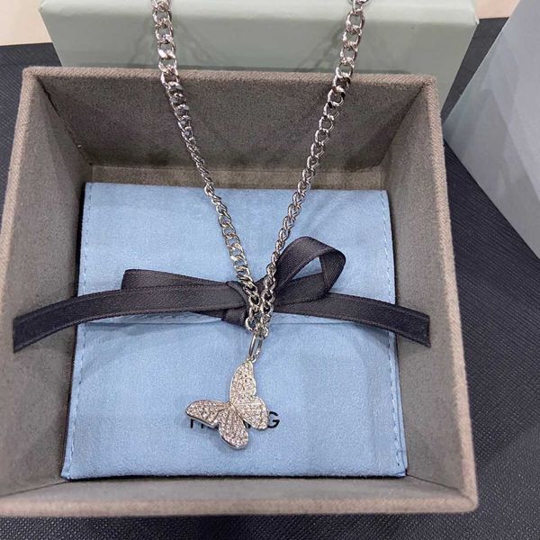 

hef jewelry original butterfly chain necklace female shen mengchen same pendant clavicle chain neck, Silver