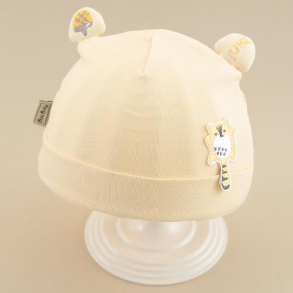 

caps & hats toddler cap lovely 0-3 months kids breathable animal embroidery born hat, Yellow