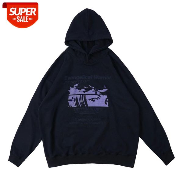 

autumn casual cotton hooded pullover japanese anime warrior girl print hoodie sweatshirt harajuku hoodie streetwear black #sj1z