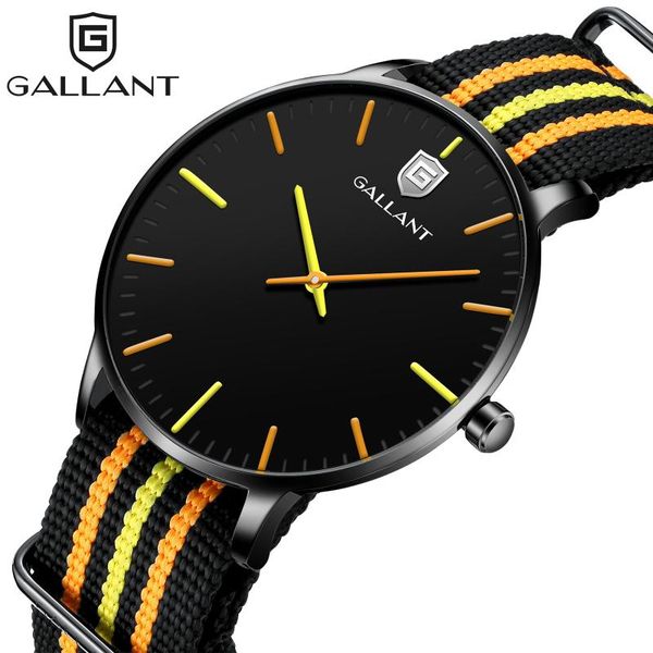 

wristwatches mens watch men's wristwatch quartz nylon strap minimalist waterproof for men gift - orange black yellow, Slivery;brown