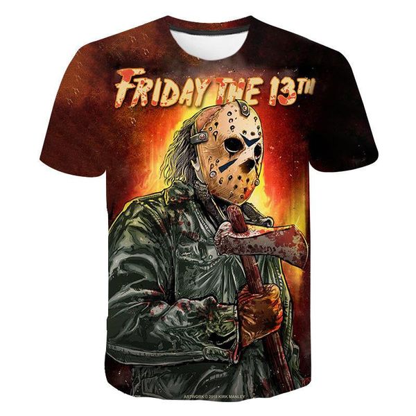

friday the 13th 3d print t-shirt horror movie game streetwear men women fashion t shirt jason voorhees tshirt male clothing, White;black