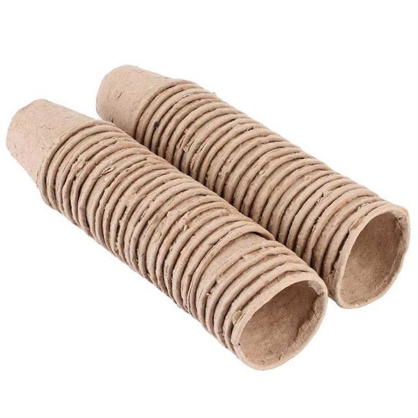 

planters & pots 50pcs 2.4inch round degradable paper pulp peat plant nursery cup