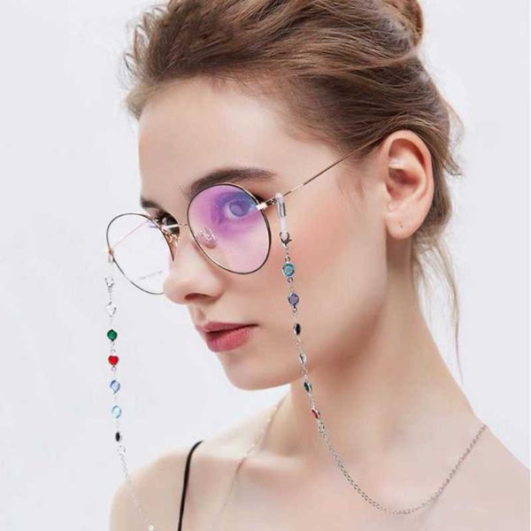 

other fashion accessories eyewear chains sunglasses and reading glasses cord necklace strap rope multicolor stainless 75cm for women lanyard, Silver