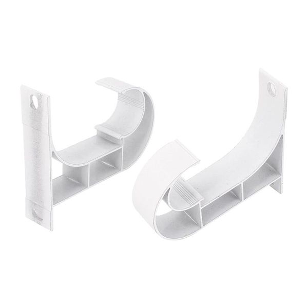 

other home decor 2 pieces 1 inch od. drapery curtain rod hook shape metal ceiling mount white