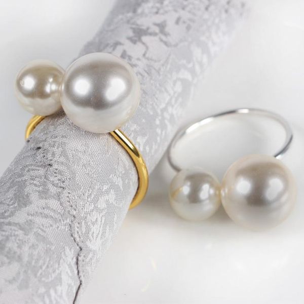

napkin rings 12pcs el set table wire towel buckle pearl ring napkins napking